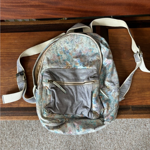 Free People Leather Embossed Floral Glitter Backpack - Picture 4 of 9